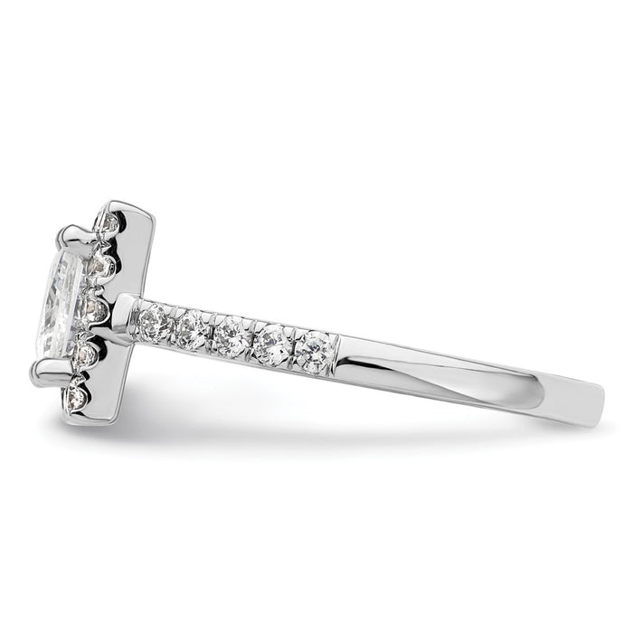 High-Quality 14K White Gold Halo Semi-Mount Engagement Ring for 1.5 Carat, Stylish Design with 3/4 Carat Diamonds-3