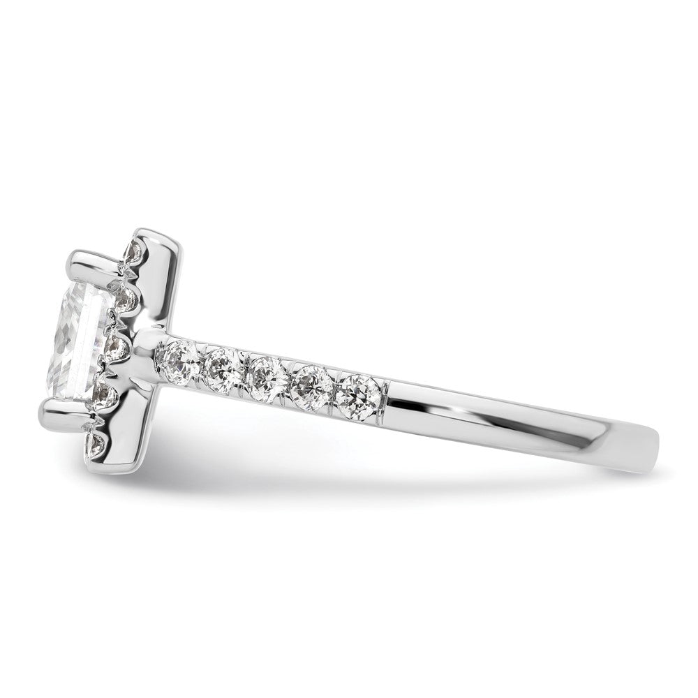 Buy 14K White Gold Halo Semi-Mount Engagement Ring for 1.75 Carat Center, Stylish Design with Diamond Accents
