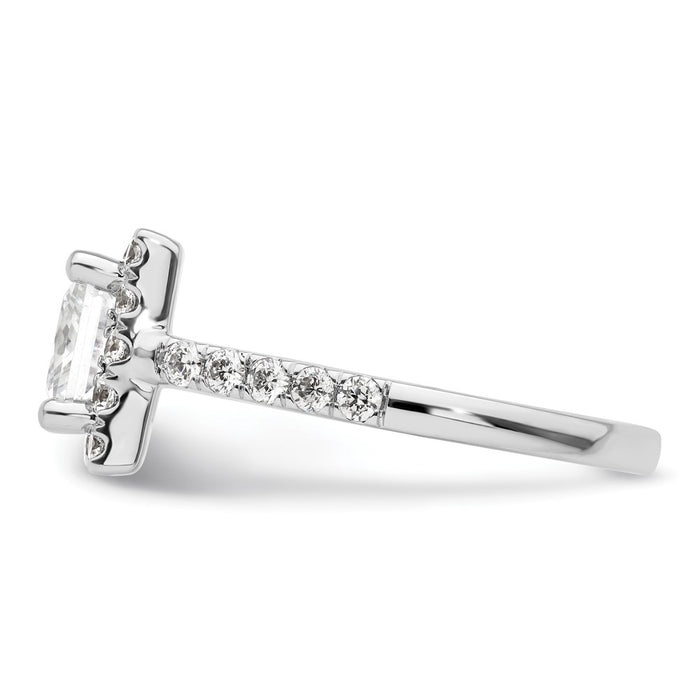 Buy 14K White Gold Halo Semi-Mount Engagement Ring for 1.75 Carat Center, Stylish Design with Diamond Accents-3