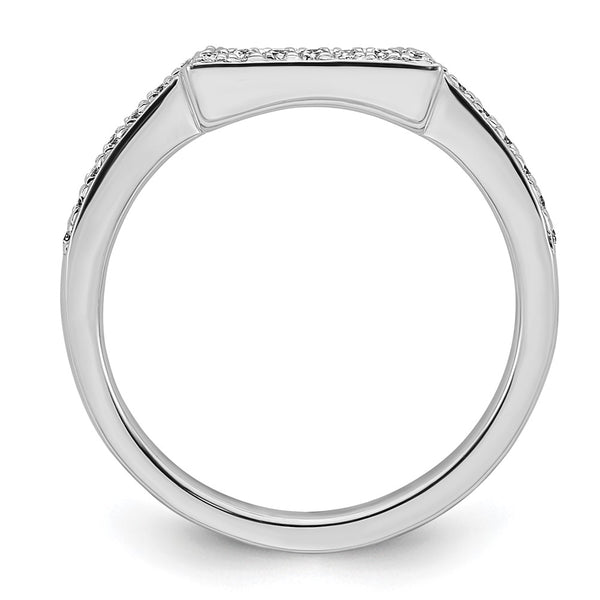 14K White Gold Contoured Wedding Band with 1/8 Carat Diamonds - Style GR1-1022543
