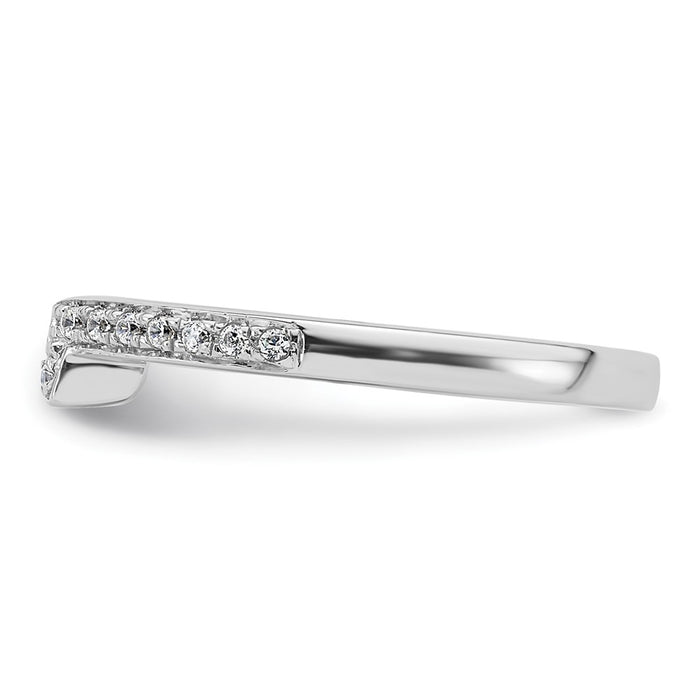 Buy Exclusive 14K White Gold Contoured Wedding Band with 1/8 Carat Diamonds-3