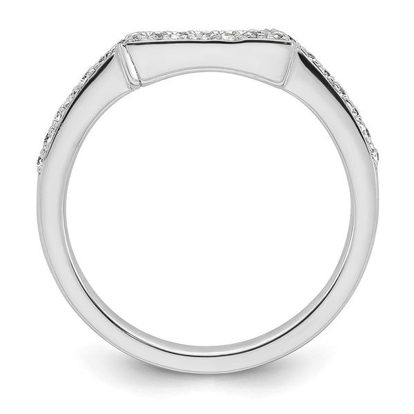 14K White Gold Contoured Wedding Band - 1/5 Carat Diamond - Style GR1-1022551