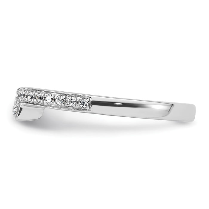 Buy 14K White Gold Contoured Wedding Band - 1/5 Carat Diamond, Stylish Value-3