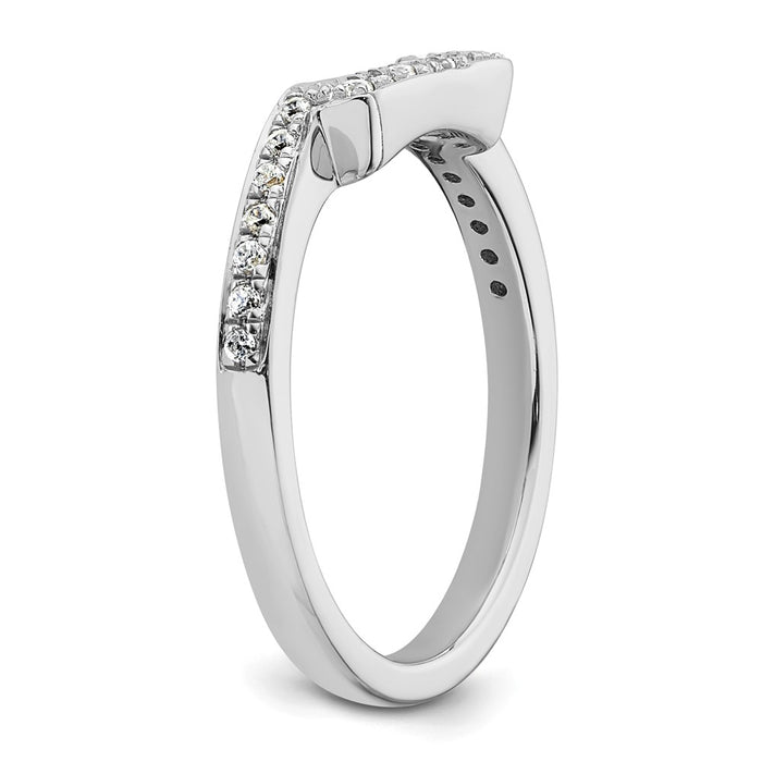Buy 14K White Gold Contoured Wedding Band - 1/5 Carat Diamond, Stylish Value-6