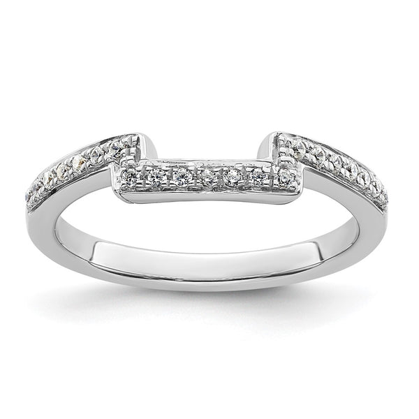 14K White Gold Contoured Wedding Band - 1/5 Carat Diamond - Style GR1-1022551