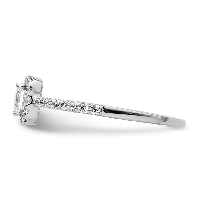 Exclusive 14K White Gold Halo Semi-Mount Engagement Ring for 1/2 Carat Diamond-3