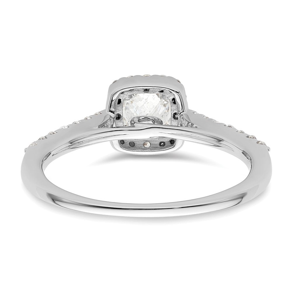 Exclusive 14K White Gold Halo Semi-Mount Engagement Ring for 1/2 Carat Diamond