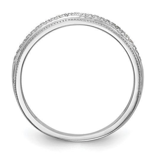 Buy Stylish 14K White Gold Diamond Wedding Band Setting for 27 Stones (0.8mm)