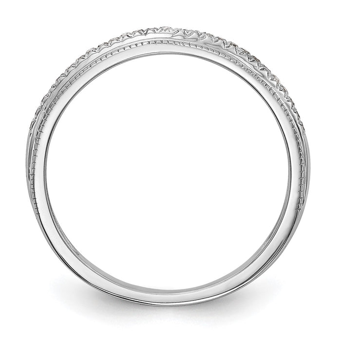 Buy Stylish 14K White Gold Diamond Wedding Band Setting for 27 Stones (0.8mm)-2