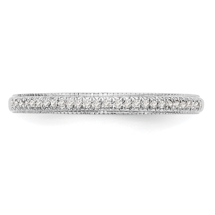 High-Quality 14K White Gold Diamond Wedding Band, 1/15 Carat - Stylish Value!-4