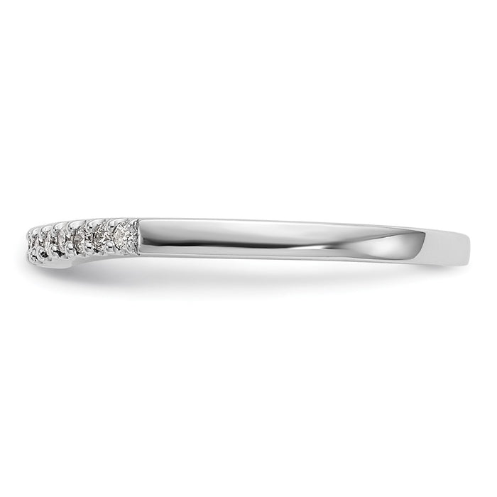 Buy Stylish 14K White Gold Diamond Wedding Band, 1/8 Carat Total Weight-3
