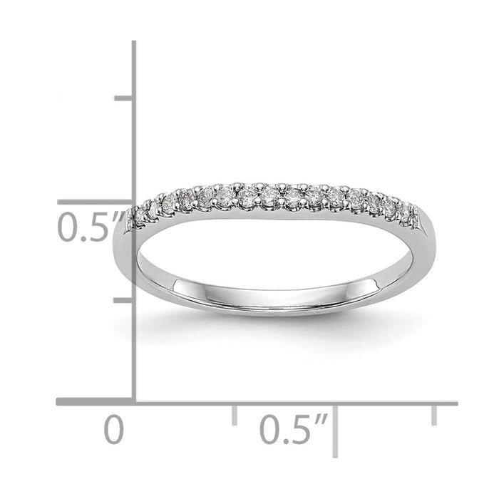 Buy Stylish 14K White Gold Diamond Wedding Band, 1/8 Carat Total Weight-7