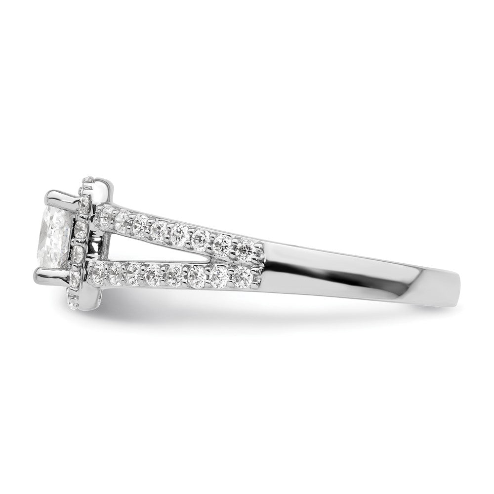 Buy Stylish 14K White Gold Halo Semi-Mount Engagement Ring for 1/2 Carat Stone