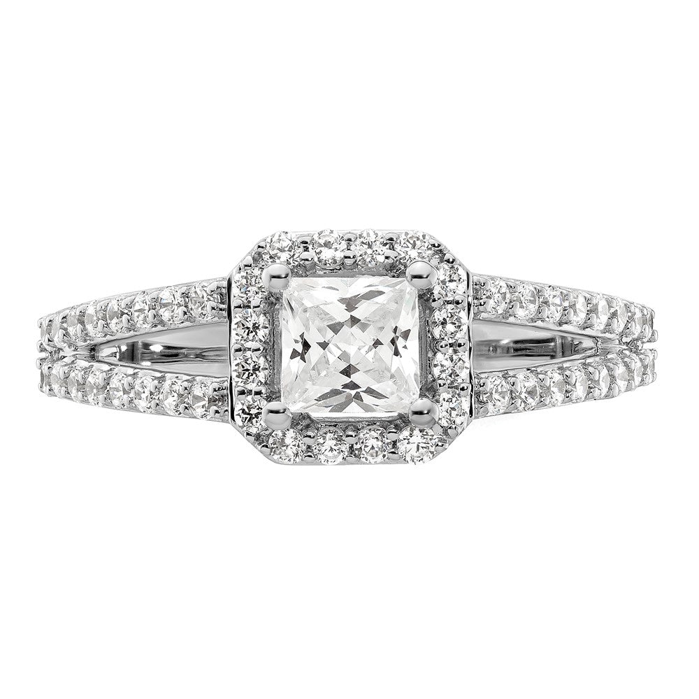 Buy Stylish 14K White Gold Halo Semi-Mount Engagement Ring for 1/2 Carat Stone