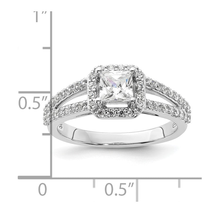 Buy Stylish 14K White Gold Halo Semi-Mount Engagement Ring for 1/2 Carat Stone-8