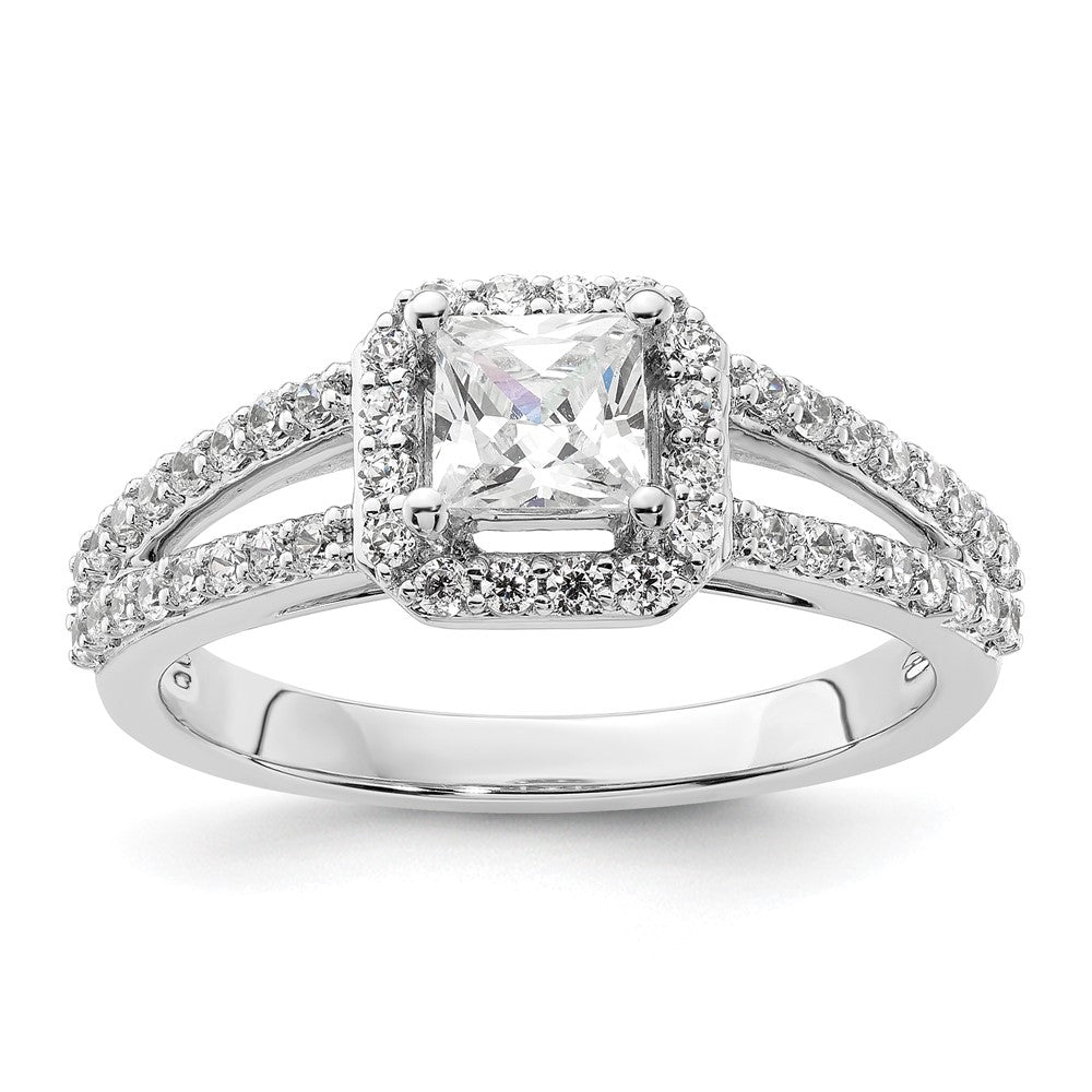 Buy Stylish 14K White Gold Halo Semi-Mount Engagement Ring for 1/2 Carat Stone