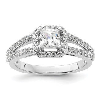 Buy Stylish 14K White Gold Halo Semi-Mount Engagement Ring for 1/2 Carat Stone