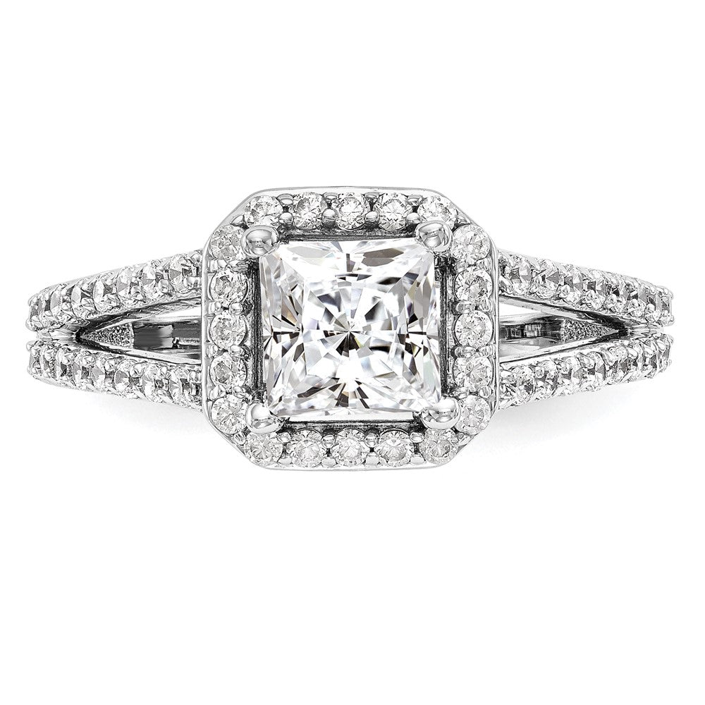 Buy Stylish 14K White Gold Halo Semi-Mount Engagement Ring for 1 Carat