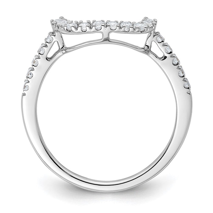 High-Quality 14K White Gold Contoured Wedding Band - 1/3 Carat Diamond Value-2