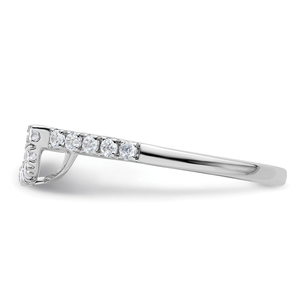 High-Quality 14K White Gold Contoured Wedding Band - 1/3 Carat Diamond Value