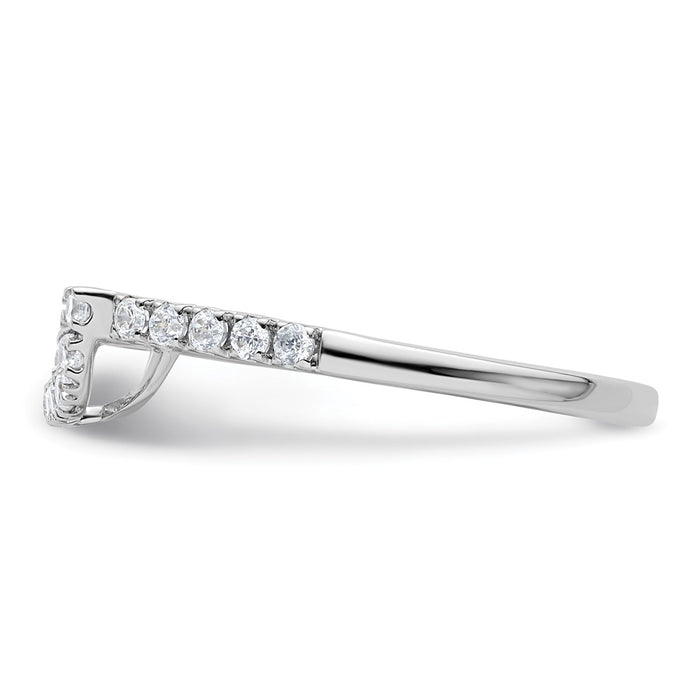 High-Quality 14K White Gold Contoured Wedding Band - 1/3 Carat Diamond Value-3