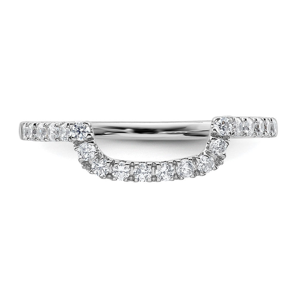 High-Quality 14K White Gold Contoured Wedding Band - 1/3 Carat Diamond Value