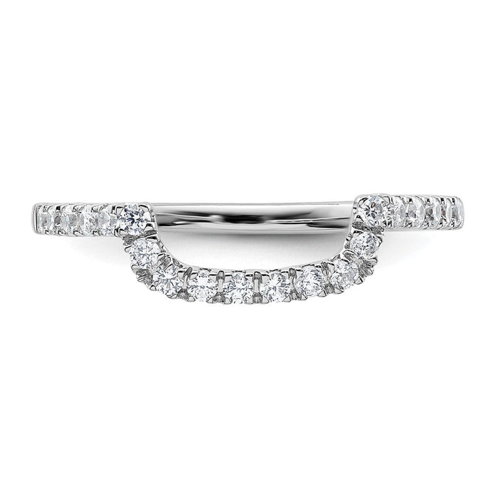 High-Quality 14K White Gold Contoured Wedding Band - 1/3 Carat Diamond Value-4