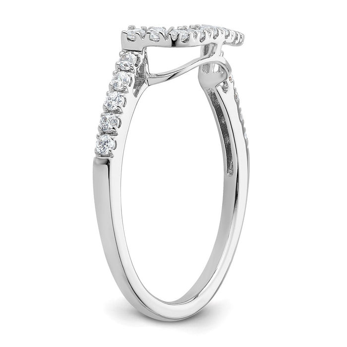 High-Quality 14K White Gold Contoured Wedding Band - 1/3 Carat Diamond Value-6