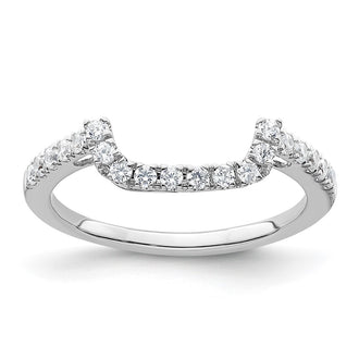 High-Quality 14K White Gold Contoured Wedding Band - 1/3 Carat Diamond Value