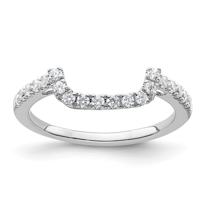 High-Quality 14K White Gold Contoured Wedding Band - 1/3 Carat Diamond Value-1