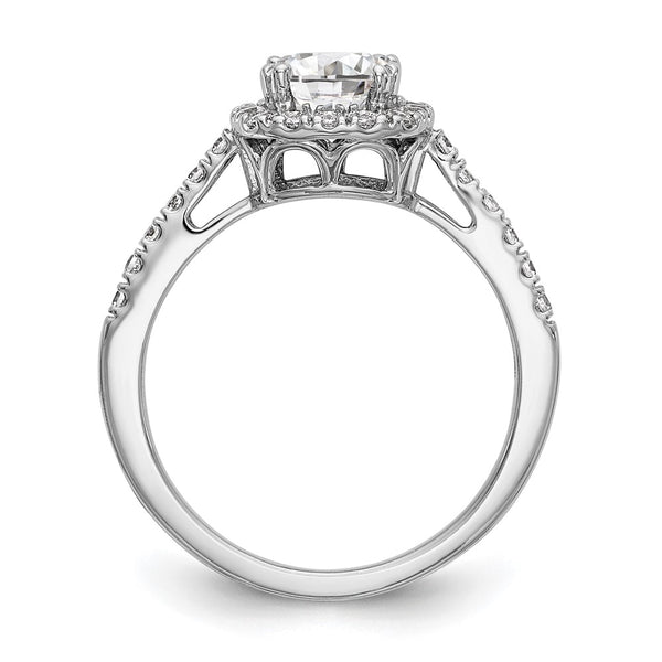 Exclusive 14K White Gold Halo Engagement Ring - 3/8 Carat Diamonds, 1 Carat Setting
