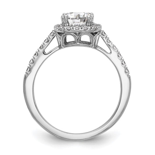 Exclusive 14K White Gold Halo Engagement Ring - 3/8 Carat Diamonds, 1 Carat Setting