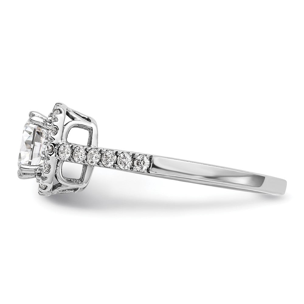 Exclusive 14K White Gold Halo Engagement Ring - 3/8 Carat Diamonds, 1 Carat Setting