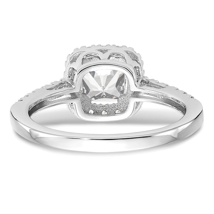 Exclusive 14K White Gold Halo Engagement Ring - 3/8 Carat Diamonds, 1 Carat Setting-5