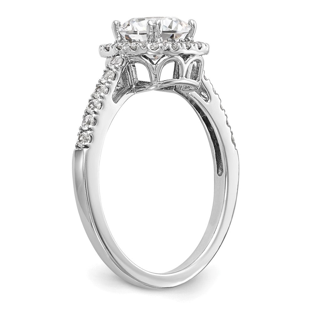 Exclusive 14K White Gold Halo Engagement Ring - 3/8 Carat Diamonds, 1 Carat Setting