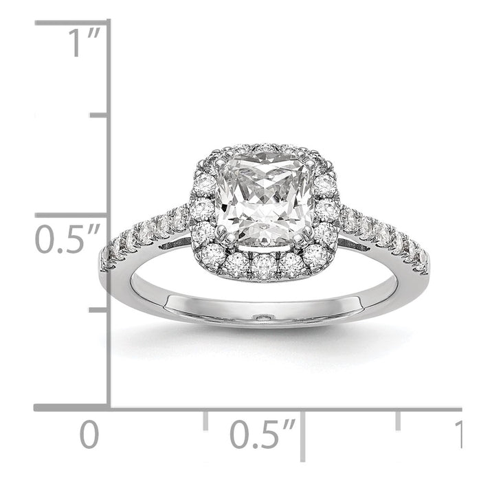Exclusive 14K White Gold Halo Engagement Ring - 3/8 Carat Diamonds, 1 Carat Setting-8