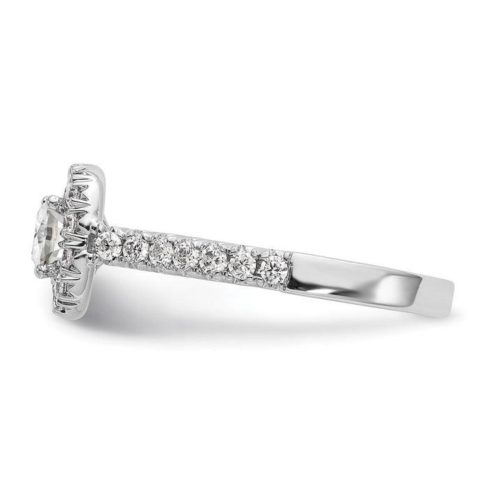 Exclusive 14K White Gold Halo Engagement Ring - 1/2 Carat Cushion, 3/4 Carat Total Weight-3