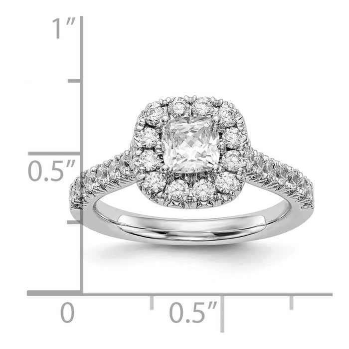 Exclusive 14K White Gold Halo Engagement Ring - 1/2 Carat Cushion, 3/4 Carat Total Weight-8
