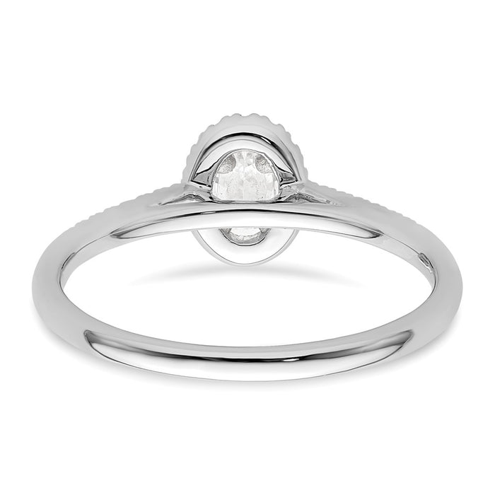 Exclusive 14K White Gold Halo Semi-Mount Engagement Ring - 1/4 Carat Oval & Diamond Accents-5
