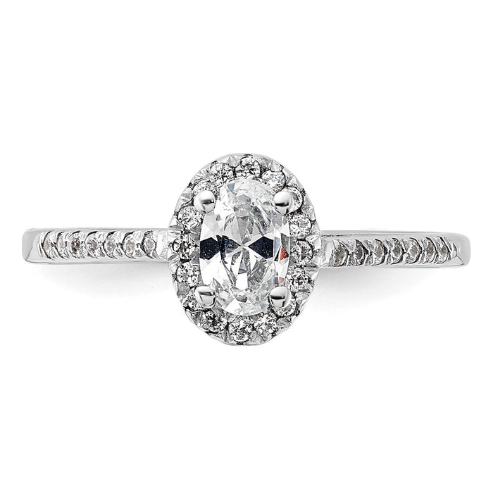 Buy 14K White Gold Halo Engagement Ring, 1/2 Carat Oval Center, Stylish Value-4