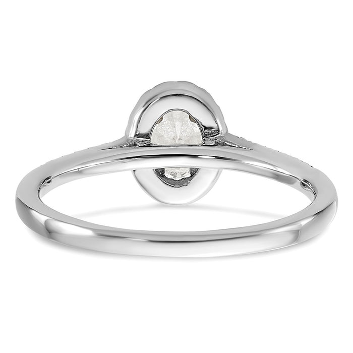 Buy 14K White Gold Halo Engagement Ring, 1/2 Carat Oval Center, Stylish Value-5