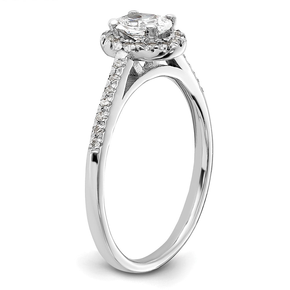 Buy 14K White Gold Halo Engagement Ring, 1/2 Carat Oval Center, Stylish Value