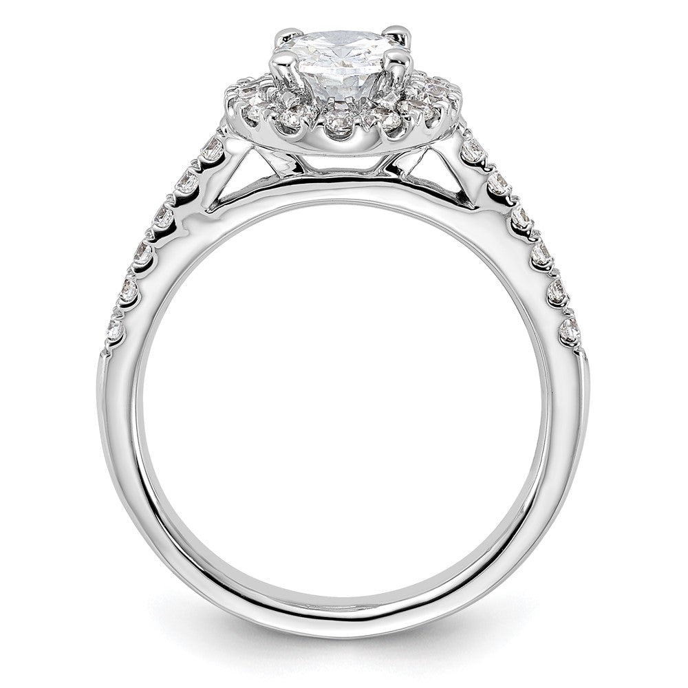 Buy Exclusive 14K White Gold Halo Semi-Mount Engagement Ring - 1 Carat Oval