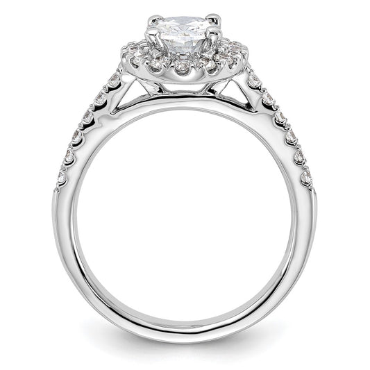 Buy Exclusive 14K White Gold Halo Semi-Mount Engagement Ring - 1 Carat Oval