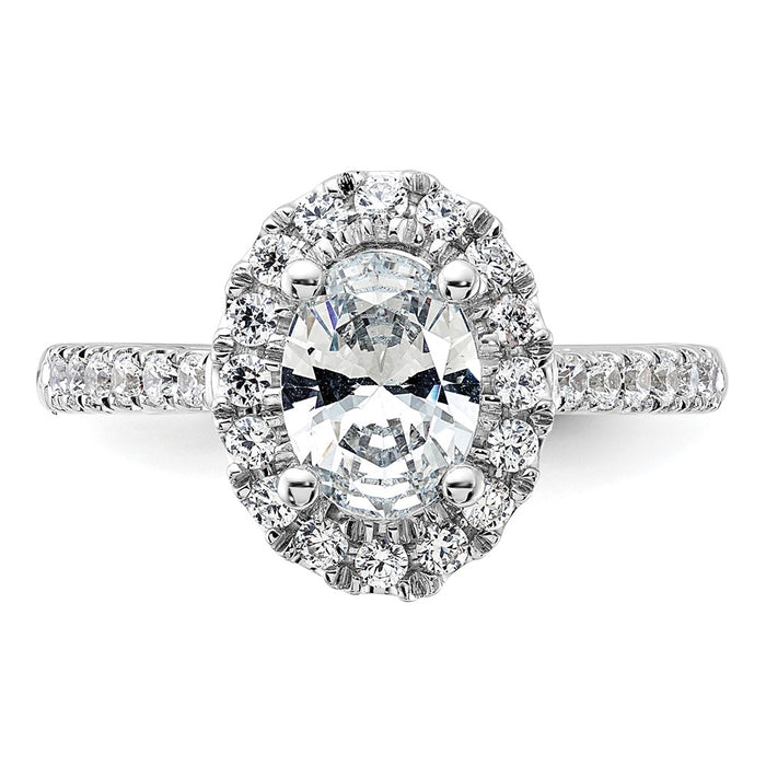 Buy Exclusive 14K White Gold Halo Semi-Mount Engagement Ring - 1 Carat Oval-4