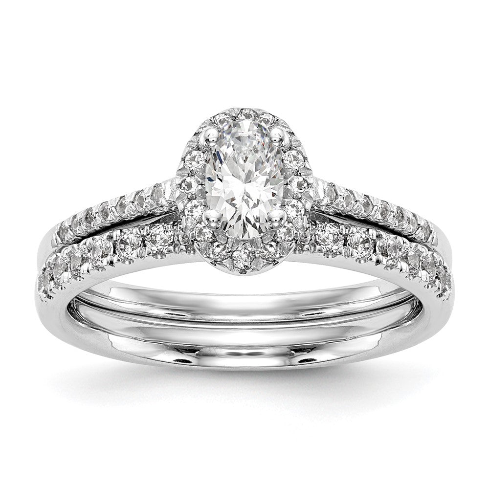 Buy Exclusive 14K White Gold Halo Semi-Mount Engagement Ring - 1 Carat Oval