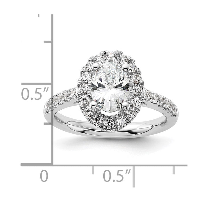 Buy Exclusive 14K White Gold Halo Semi-Mount Engagement Ring - 1 Carat Oval-8