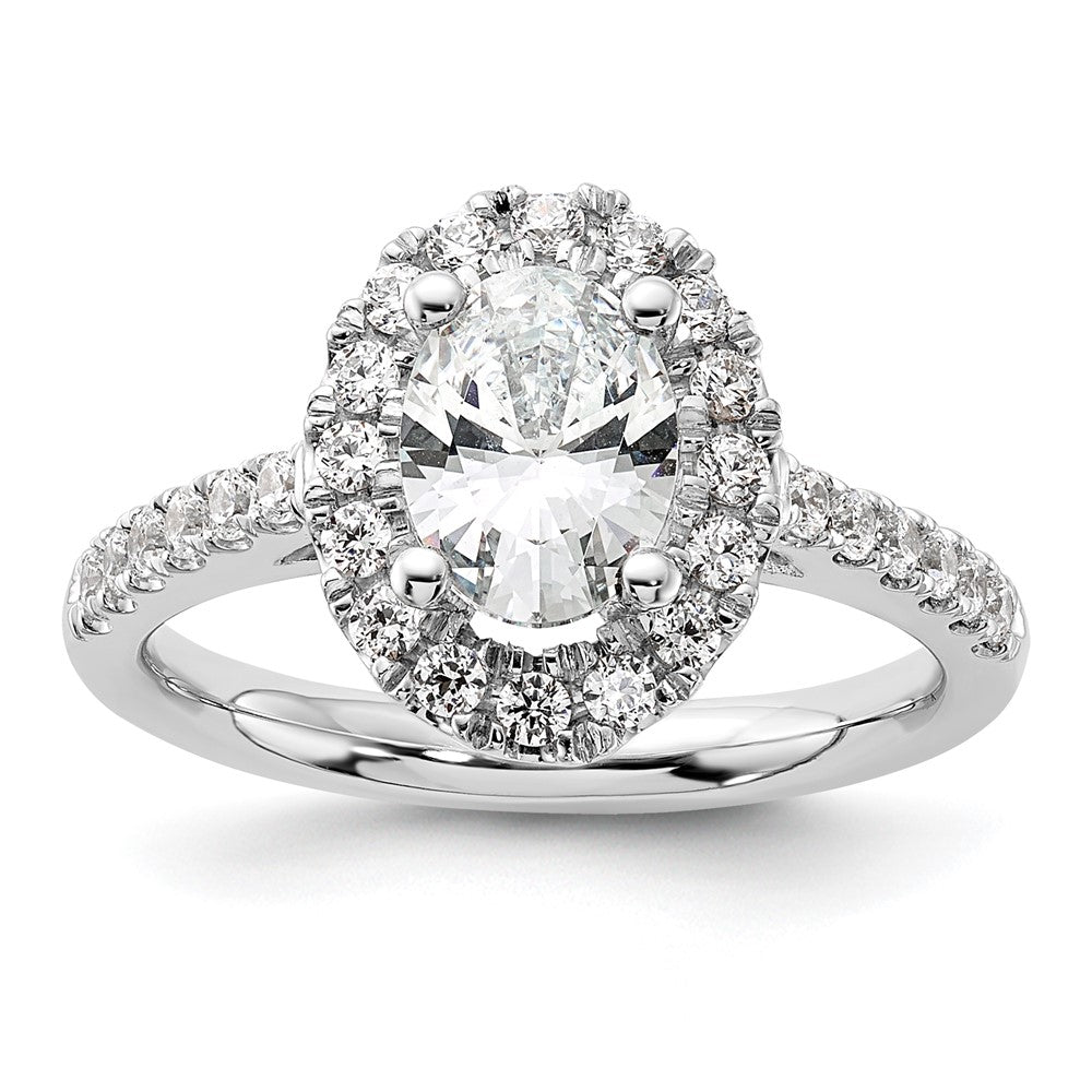 Buy Exclusive 14K White Gold Halo Semi-Mount Engagement Ring - 1 Carat Oval