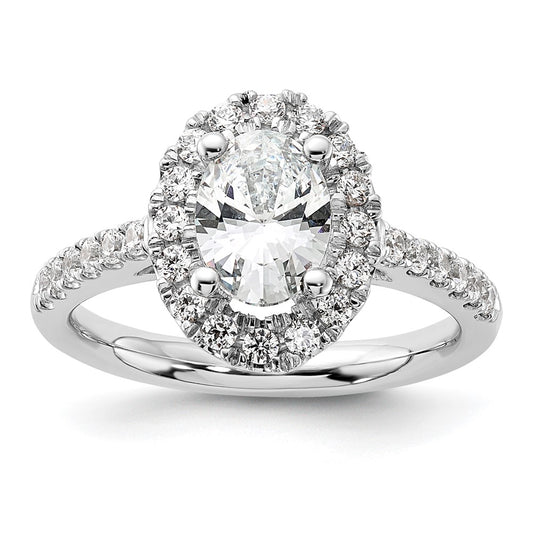 Buy Exclusive 14K White Gold Halo Semi-Mount Engagement Ring - 1 Carat Oval