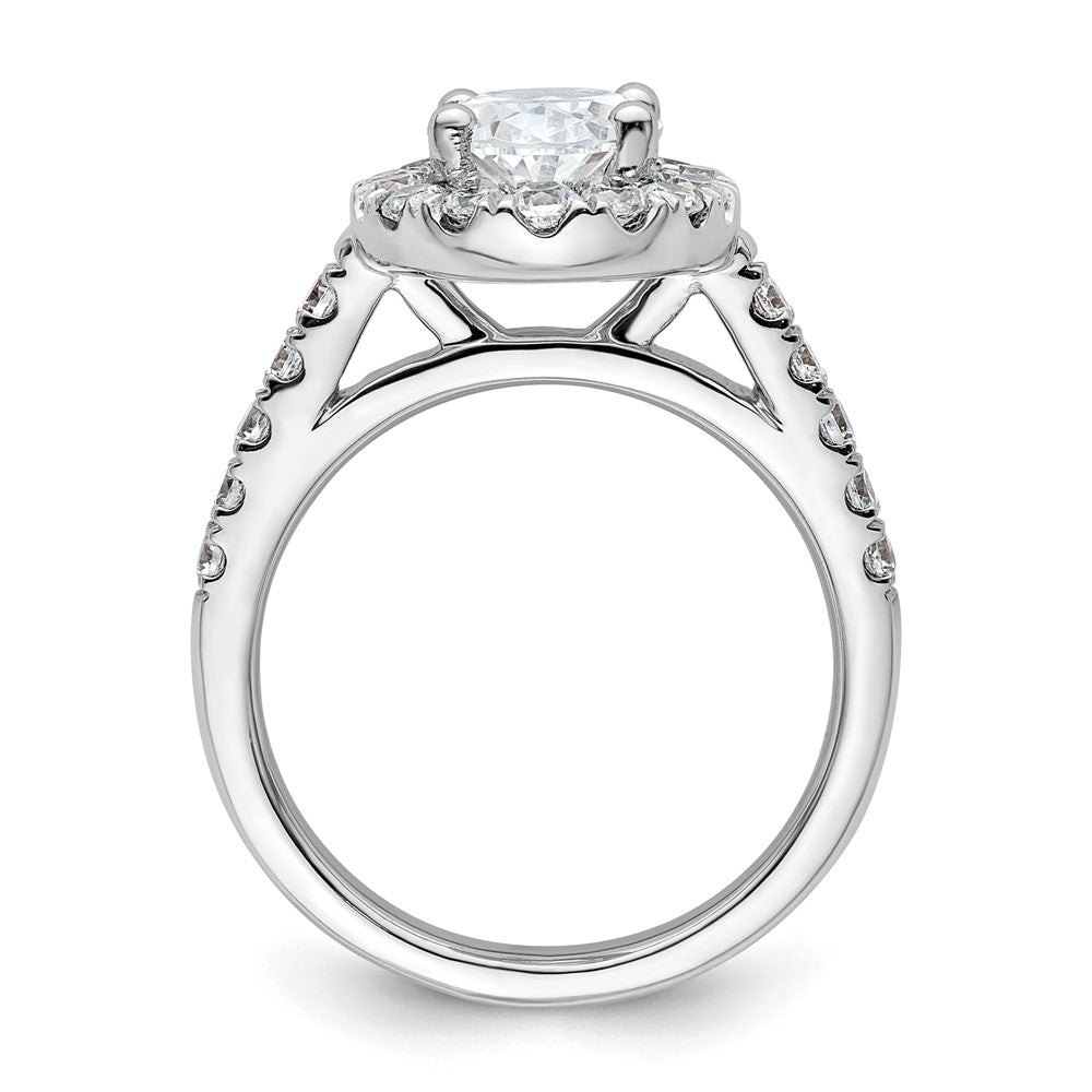 Buy Exclusive 14K White Gold Halo Engagement Ring for 2 Carat Oval Center
